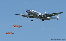 Lockheed C-121C Super Constellation | HB-RSC | private  |  in Formation with 2 Pilatus PC-7 | ST.GALLEN-ALTENRHEIN (LSZR/ACH) 11.07.2015