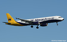 Airbus A321-231 | G-OZBE | Monarch Airlines  |  with moustache painted in the nose | PALMA DE MALLORCA (LEPA/PMI) 18.07.2016