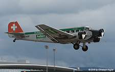 Junkers Ju-52/3M 4GE | HB-HOP | Ju-Air  |  Promoting Falkenbier, now showing a slight modified paintjob in the tail | Z&UUML;RICH (LSZH/ZRH) 17.09.2016