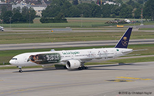 Boeing 777-300ER | HZ-AK43 | Saudi Arabian Airlines  |  Special colors for the Saudi football team | Z&UUML;RICH (LSZH/ZRH) 21.05.2018