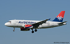 Airbus A319-132 | YU-APJ | Air Serbia  |  with 90 Years JAT sticker | Z&UUML;RICH (LSZH/ZRH) 13.07.2018