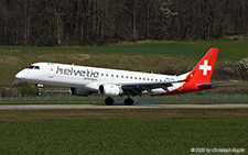 Embraer ERJ-190LR | HB-JVN | Helvetic Airways  |  Landing at Dubendorf for long-term parking | D&UUML;BENDORF (LSMD/---) 31.03.2020
