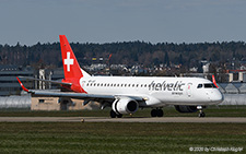 Embraer ERJ-190LR | HB-JVO | Helvetic Airways  |  Landing at Dubendorf for long-term parking | D&UUML;BENDORF (LSMD/---) 31.03.2020