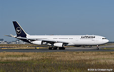 Airbus A340-313X | D-AIFC | Lufthansa  |  Operating flight LH404 to New York JFK | FRANKFURT (EDDF/FRA) 26.08.2024