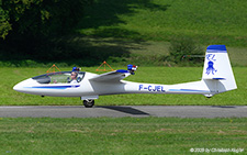 Allstar PZL SZD-59-1 Acro | F-CJEL | private  |  This Allstar PRZL SZD-59-1 Acro glider is seen here departing at Langenthal for its display. | LANGENTHAL BLEIENBACH (LSPL/---) 07.09.2025