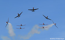 Pilatus PC-7 | - | Swiss Air Force  |  All 9 Pilatus PC-7 aircraft of the PC-7 team are breaking into different dirctions. | LANGENTHAL BLEIENBACH (LSPL/---) 07.09.2025