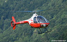 Guimbal Cabri G2 | HB-ZLS | Swiss Helicopters  |  This Cabri G2 helicopter is approaching the heliport of Balzers. | LSXB 07.08.2025