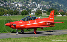 Pilatus PC-21 | HB-HZD | Pilatus Flugzeugwerke  |  This Pilatus PC-21 was perfoming some aerobatics over the field and is seen here returning to the factory. | BUOCHS (LSZC/BXO) 25.08.2025