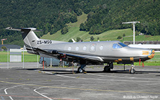 Pilatus PC-12/47E | ZS-MSG | untitled  |  The fate of this Pilatus PC-12 is not known. It is seen here parked on the south-side of the airfield. | BUOCHS (LSZC/BXO) 26.08.2025