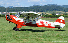 Piper L-4H Grasshopper | HB-OUS | private  |  This Piper L-4H Grasshopper is seen here arriving from Grenchen, where the aircraft is based.  | LSZF 28.06.2025