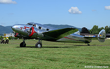Lockheed L.12A Electra Junior | NC18125 | untitled (Fliegermuseum Altenrhein)  |  This Lockheed L.12A Electra Junior is taxing towards the parking for the visiting aircraft. | LSZF 28.06.2025