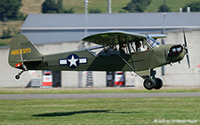 Piper L-4H Grasshopper | HB-OUN | private  |  This Piper L-4H Grasshopper is seen here arriving from Buttwil. | LSZF 28.06.2025