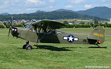 Piper L-4H Grasshopper | HB-OUN | private  |  This Piper L-4H Grasshopper is seen here taxing towards the visitors parking. | LSZF 28.06.2025