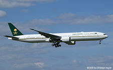 Boeing 777-3FGER | HZ-HM5 | Saudi Royal Aviation  |  This Boeing 777-300 of Saudi Royal Aviation is seen here arriving from Jeddah | Z&UUML;RICH (LSZH/ZRH) 10.07.2025