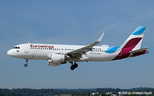 Airbus A320-214 | 9H-EWB | Eurowings  |  This Airbus A320 of Eurowings is seen here just before touchdown on runway 14 in Zurich. The aircraft is arriving from Palma de Mallorca | Z&UUML;RICH (LSZH/ZRH) 18.07.2025