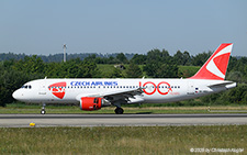 Airbus A320-214 | OK-HEU | Smart Wings  |  This Airbus A320 of Smartwings is still painted in CSA Czech Airlines colours and sports the 100 years sticker of the airline. The aircraft however is currently on lease to Pegasus Airlines and is seen here operarting flight PC 5027 from Antalya. | Z&UUML;RICH (LSZH/ZRH) 08.08.2025