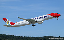 Airbus A350-941 | HB-IHC | Edelweiss Air  |  This Airbus A350-900 of Edelweiss Air is captured departing on runway 16 for its flight to Vancouver. | Z&UUML;RICH (LSZH/ZRH) 06.09.2025