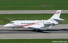 Dassault Falcon 2000LX | D-BAHB | untitled (MHS Aviation)  |  This Dassault Falcon 2000LX is departing runway 28 on its flight to Biggin Hill. | Z&UUML;RICH (LSZH/ZRH) 14.09.2025