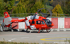 Airbus Helicopters H145 | HB-ZQM | Swiss Air Ambulance  |  This Airbus Helicopters H145 of the Swiss Air Ambulance sits in a corner of their center at Zurich airport. It has been registered on 27FEB2019 and will soon be replaced by H145 D3 model | Z&UUML;RICH (LSZH/ZRH) 18.10.2025