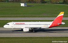 Airbus A320-214 | EC-IEF | Iberia  |  This Airbus A320 was delivered to the current operator on 26APR2002 and is seen here departing Zurich as flight IBE630 to Madrid. | Z&UUML;RICH (LSZH/ZRH) 04.11.2025