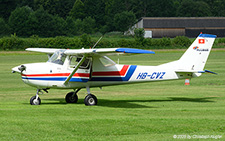 Reims/Cessna F150J | HB-CVZ | private (FLUBAG)  |  This Reims/Cessna 150 is the primary training plane of the local aero club. | LSZO 14.06.2025