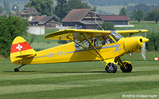 Piper PA-18-150 Super Cub | HB-PPJ | private  |  This Piper Super Cub is seen here arriving from Speck-Fehraltorf. | LSZO 14.06.2025