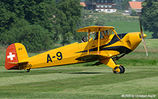 Buecker Bu-131 | HB-UUD | private  |  This Bücker Bu-131 is seen here just off runway 33. | LSZO 14.06.2025