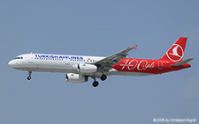 Airbus A321-231 | TC-JRF | Turkish Airlines  |  This Airbus A321 of Turkish Airlines received a special colour scheme celebrating the 100th Anniversary of the Republic of Turkiye in October 2023. It was captured operating flight THY 3173 from St. Petersburg to Antalya. | ANTALYA (LTAI/AYT) 11.05.2025